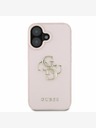 Guess Guess PU Grained 4G Metal Logo Custodia posteriore per iPhone 16 Rosa