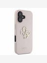 Guess Guess PU Grained 4G Metal Logo Custodia posteriore per iPhone 16 Rosa