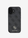 Guess Guess PU 4G Logo piccolo in metallo Custodia posteriore MagSafe per iPhone 16 Grigio