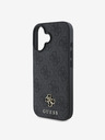 Guess Guess PU 4G Logo piccolo in metallo Custodia posteriore MagSafe per iPhone 16 Grigio