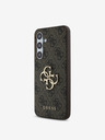 Guess Guess PU 4G Logo Cover posteriore in metallo per Samsung Galaxy S24 FE Marrone