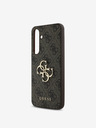 Guess Guess PU 4G Logo Cover posteriore in metallo per Samsung Galaxy S24 FE Marrone