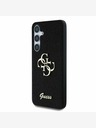 Guess Guess PU fisso Glitter 4G Metal Logo Back Cover per Samsung Galaxy S25+ Nero
