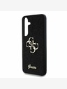 Guess Guess PU fisso Glitter 4G Metal Logo Back Cover per Samsung Galaxy S25+ Nero