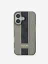 Guess Guess IML Middle 4G Cover posteriore a righe per iPhone 16 nero