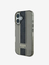 Guess Guess IML Middle 4G Cover posteriore a righe per iPhone 16 nero
