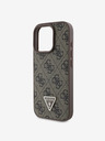 Guess Guess PU 4G Strass Triangle Metal Logo Cover posteriore per iPhone 16 Pro Brown