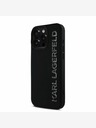 Karl Lagerfeld Karl Lagerfeld 3D Rubber Glitter Logo Back Cover per iPhone 16 Pro Nero