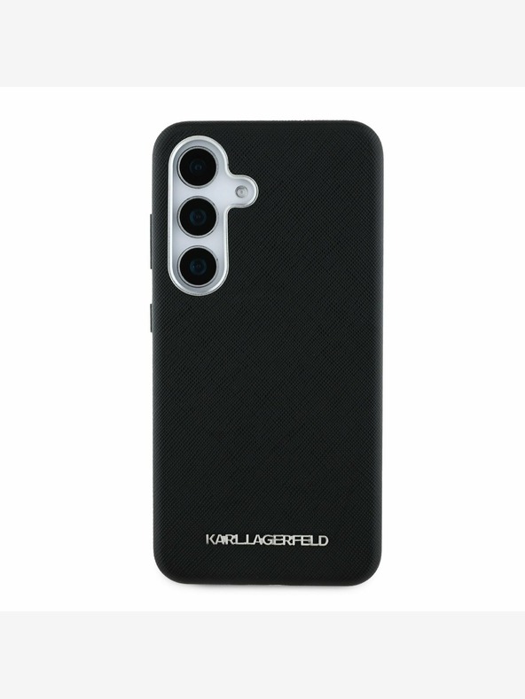 Karl Lagerfeld Karl Lagerfeld PU Saffiano Logo e cornice in metallo per Samsung Galaxy S25+ Nero