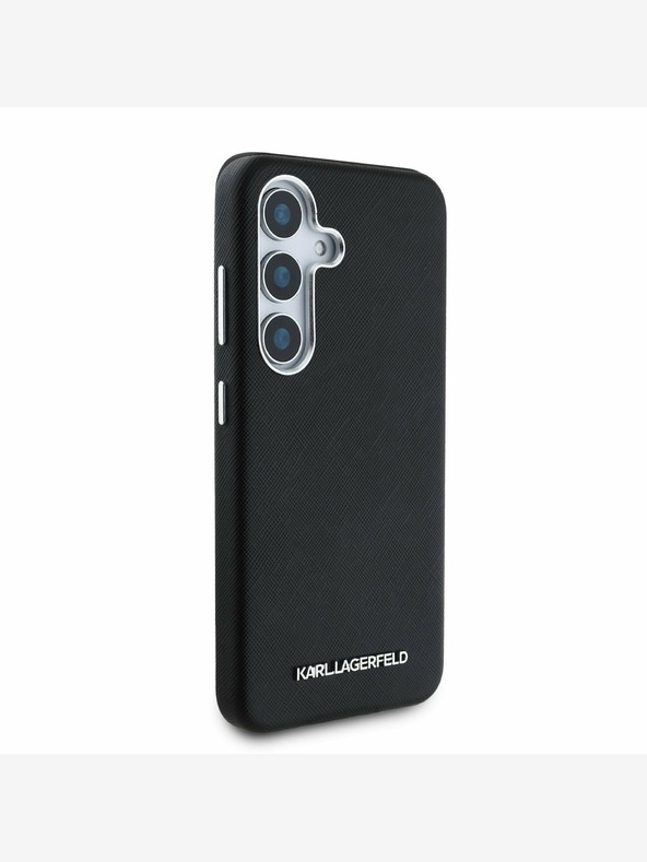 Karl Lagerfeld Karl Lagerfeld PU Saffiano Logo e cornice in metallo per Samsung Galaxy S25+ Nero