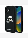 Karl Lagerfeld Karl Lagerfeld 3D Rubber Double Heads Back Cover per iPhone 16 Nero