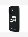 Karl Lagerfeld Karl Lagerfeld 3D Rubber Double Heads Back Cover per iPhone 16 Nero