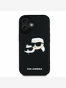 Karl Lagerfeld Karl Lagerfeld 3D Rubber Double Heads Back Cover per iPhone 16 Nero