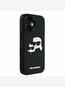 Karl Lagerfeld Karl Lagerfeld 3D Rubber Double Heads Back Cover per iPhone 16 Nero