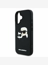 Karl Lagerfeld Karl Lagerfeld 3D Rubber Double Heads Back Cover per iPhone 16 Nero