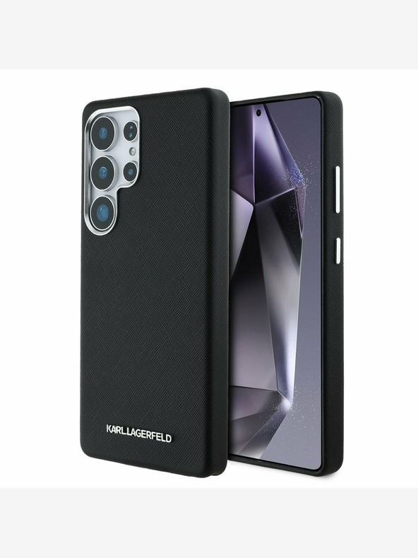 Karl Lagerfeld Karl Lagerfeld PU Saffiano Logo e cornice in metallo per Samsung Galaxy S25 Ultra Nero