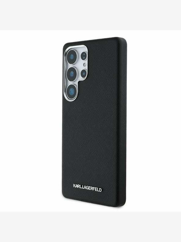 Karl Lagerfeld Karl Lagerfeld PU Saffiano Logo e cornice in metallo per Samsung Galaxy S25 Ultra Nero