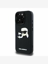 Karl Lagerfeld Karl Lagerfeld 3D Rubber Double Heads Back Cover per iPhone 16 Pro Max Nero