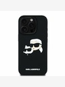 Karl Lagerfeld Karl Lagerfeld 3D Rubber Double Heads Back Cover per iPhone 16 Pro Max Nero