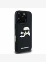 Karl Lagerfeld Karl Lagerfeld 3D Rubber Double Heads Back Cover per iPhone 16 Pro Max Nero