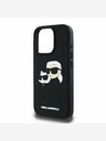 Karl Lagerfeld Karl Lagerfeld 3D Rubber Double Heads Back Cover per iPhone 16 Pro Max Nero