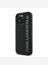 Karl Lagerfeld Karl Lagerfeld 3D Rubber Glitter Logo Back Cover per iPhone 15 Pro Max Nero