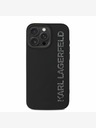 Karl Lagerfeld Karl Lagerfeld 3D Rubber Glitter Logo Back Cover per iPhone 15 Pro Max Nero