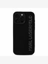 Karl Lagerfeld Karl Lagerfeld 3D Rubber Glitter Logo Back Cover per iPhone 16 Pro Max Nero