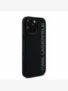 Karl Lagerfeld Karl Lagerfeld 3D Rubber Glitter Logo Back Cover per iPhone 16 Pro Max Nero