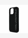 Karl Lagerfeld Karl Lagerfeld 3D Rubber Glitter Logo Back Cover per iPhone 16 Pro Max Nero