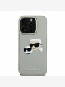 Karl Lagerfeld Karl Lagerfeld 3D Rubber Double Heads Back Cover per iPhone 16 Pro Beige