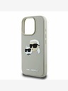 Karl Lagerfeld Karl Lagerfeld 3D Rubber Double Heads Back Cover per iPhone 16 Pro Beige