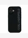 Karl Lagerfeld Karl Lagerfeld 3D Rubber Glitter Logo Back Cover per iPhone 16 Nero