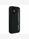 Karl Lagerfeld Karl Lagerfeld 3D Rubber Glitter Logo Back Cover per iPhone 16 Nero