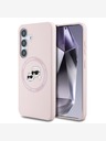 Karl Lagerfeld Karl Lagerfeld Silicone liquido K&CH Heads MagSafe Back Cover per Samsung Galaxy S25+ Rosa