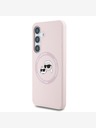 Karl Lagerfeld Karl Lagerfeld Silicone liquido K&CH Heads MagSafe Back Cover per Samsung Galaxy S25+ Rosa