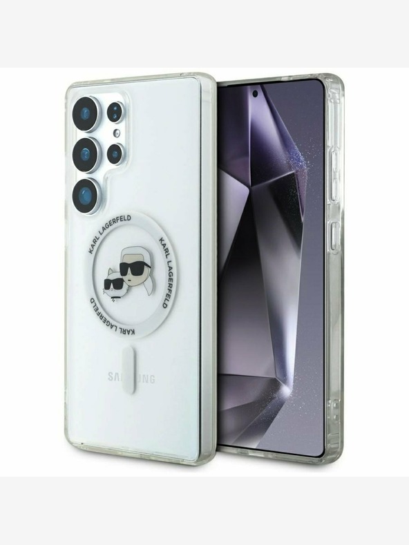 Karl Lagerfeld Karl Lagerfeld IML K&CH Heads MagSafe Back Cover per Samsung Galaxy S25 Ultra Trasparente