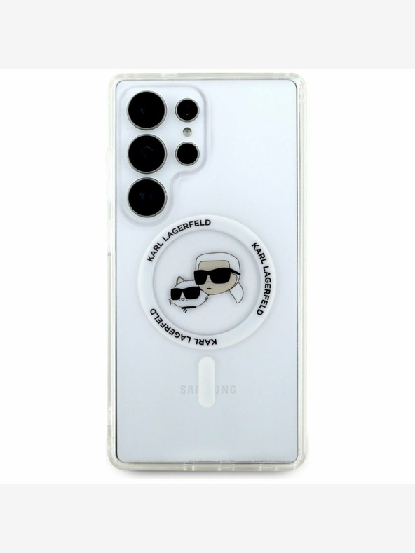 Karl Lagerfeld Karl Lagerfeld IML K&CH Heads MagSafe Back Cover per Samsung Galaxy S25 Ultra Trasparente