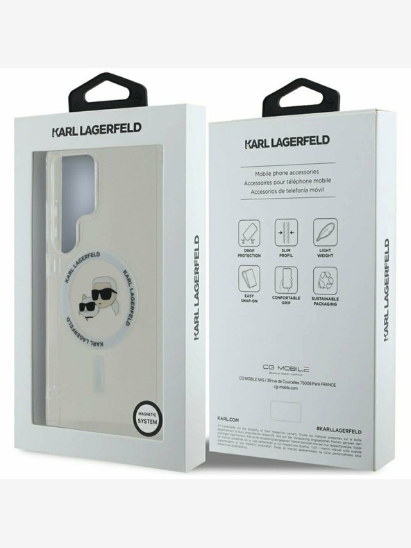 Karl Lagerfeld Karl Lagerfeld IML K&CH Heads MagSafe Back Cover per Samsung Galaxy S25 Ultra Trasparente