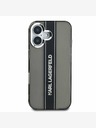 Karl Lagerfeld Karl Lagerfeld IML Logo Stripe Back Cover per iPhone 16 Nero