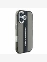 Karl Lagerfeld Karl Lagerfeld IML Logo Stripe Back Cover per iPhone 16 Nero