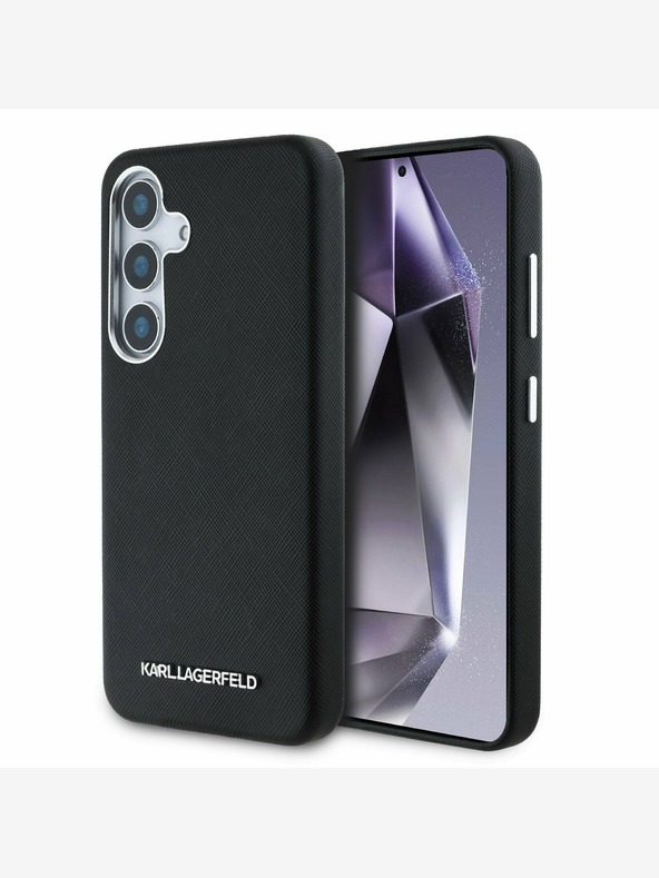 Karl Lagerfeld Karl Lagerfeld PU Saffiano Logo e cornice in metallo per Samsung Galaxy S25 Nero