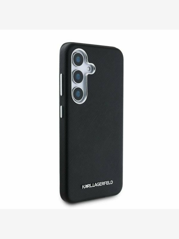 Karl Lagerfeld Karl Lagerfeld PU Saffiano Logo e cornice in metallo per Samsung Galaxy S25 Nero