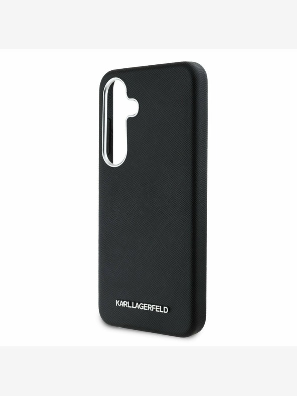 Karl Lagerfeld Karl Lagerfeld PU Saffiano Logo e cornice in metallo per Samsung Galaxy S25 Nero