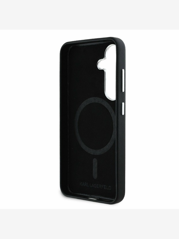 Karl Lagerfeld Karl Lagerfeld PU Saffiano Logo e cornice in metallo per Samsung Galaxy S25 Nero