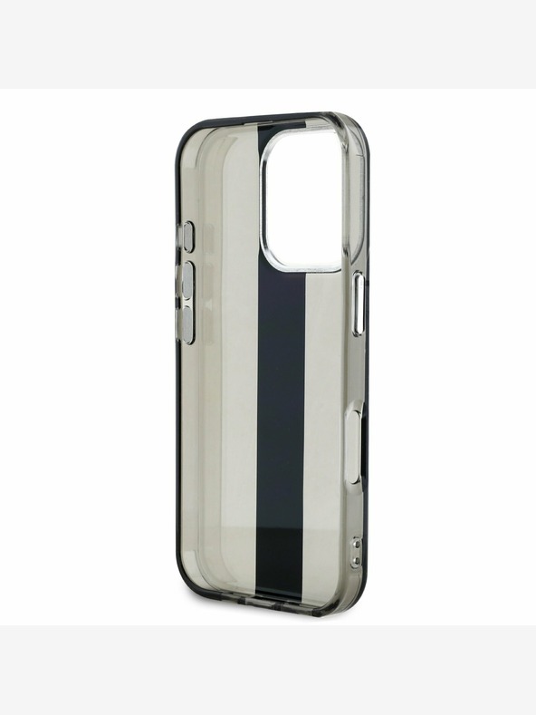 Karl Lagerfeld Karl Lagerfeld IML Logo a strisce per iPhone 16 Pro Nero