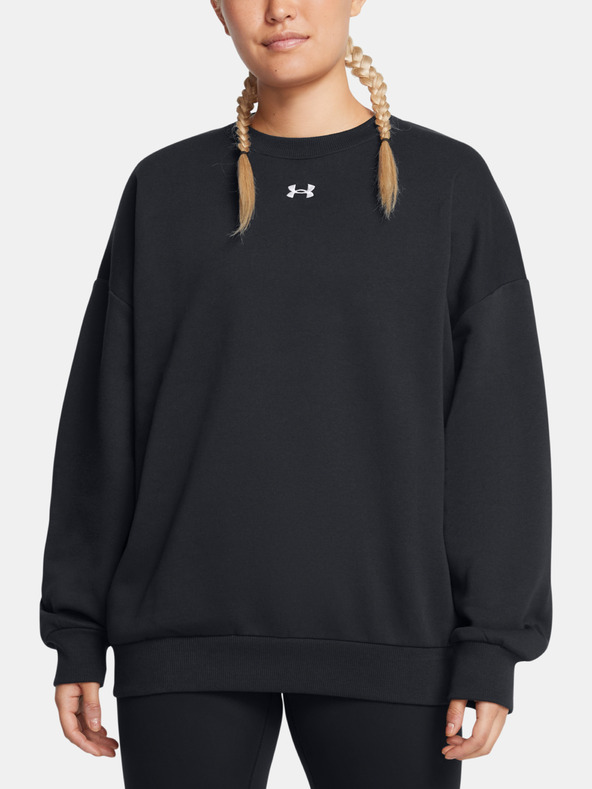 Under Armour Felpa Under Armour Rival Fleece OS Crew-BLK da donna