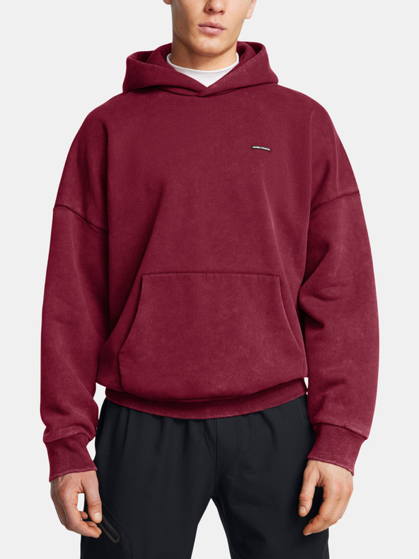 Under Armour Uomo Under Armour UA Icon HWT Flc Wash OS Hood-RED
