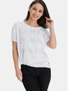 Sam 73 T-shirt sciolta bianca da donna con stampa SAM 73