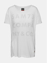 Sam 73 T-shirt sciolta bianca da donna con stampa SAM 73
